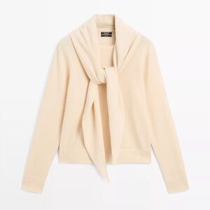 Massimo Dutti Wool Sweater with Scarf Detail